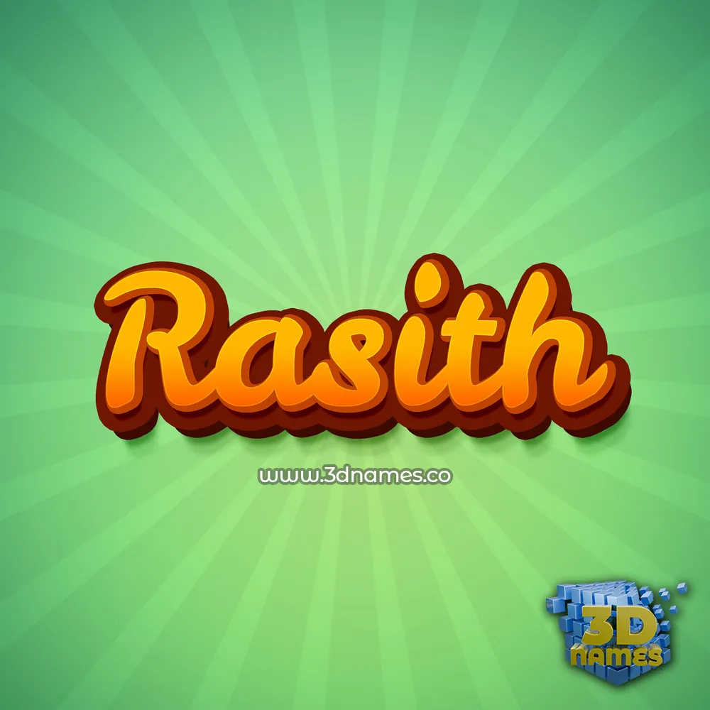 rasith in Green Rays style - 3D name wallpaper
