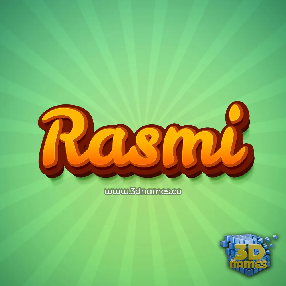 rasmi in Green Rays style - 3D name wallpaper