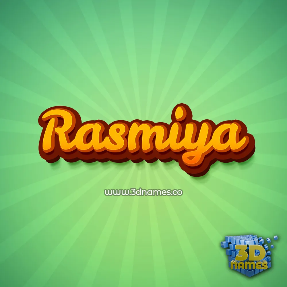 rasmiya in Green Rays style - 3D name wallpaper