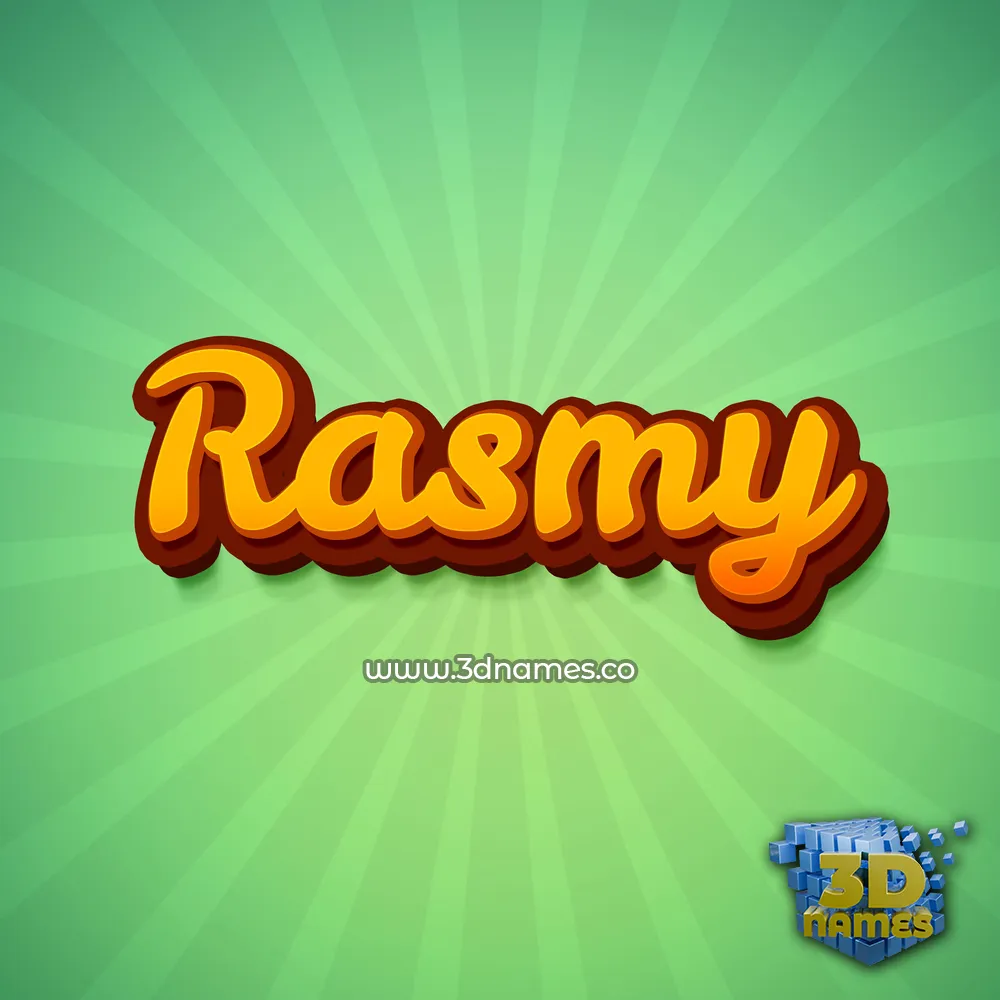 rasmy in Green Rays style - 3D name wallpaper
