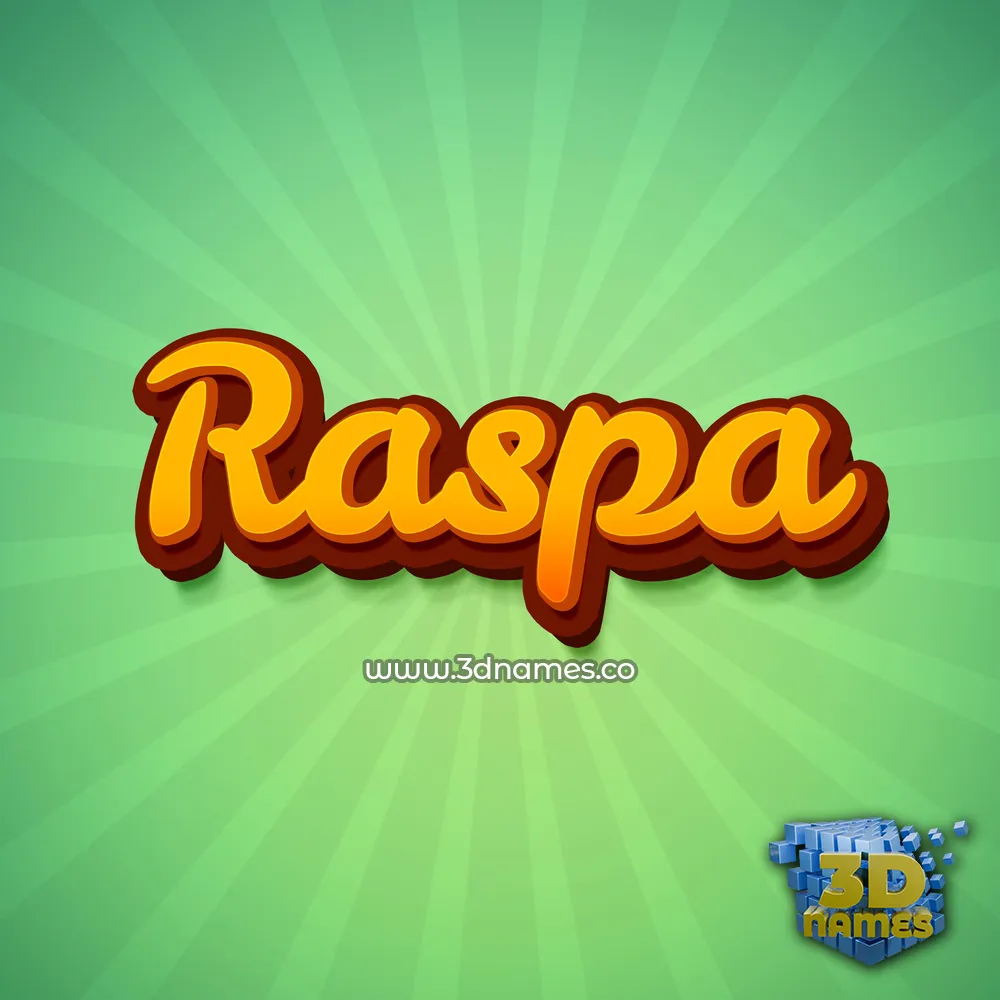 raspa in Green Rays style - 3D name wallpaper
