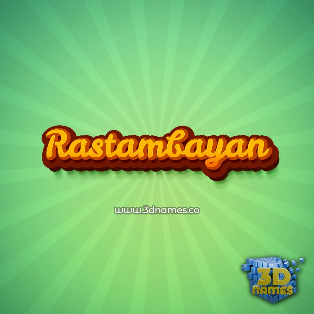 rastambayan in Green Rays style - 3D name wallpaper