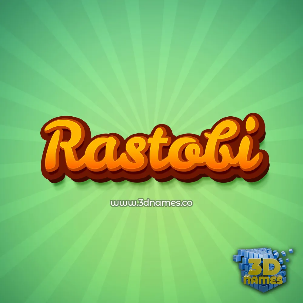 rastobi in Green Rays style - 3D name wallpaper