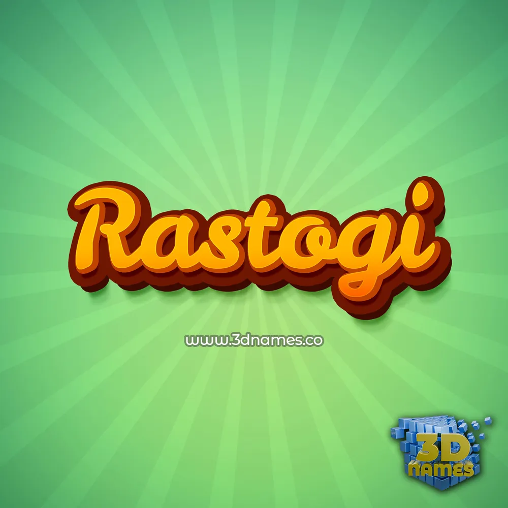 rastogi in Green Rays style - 3D name wallpaper