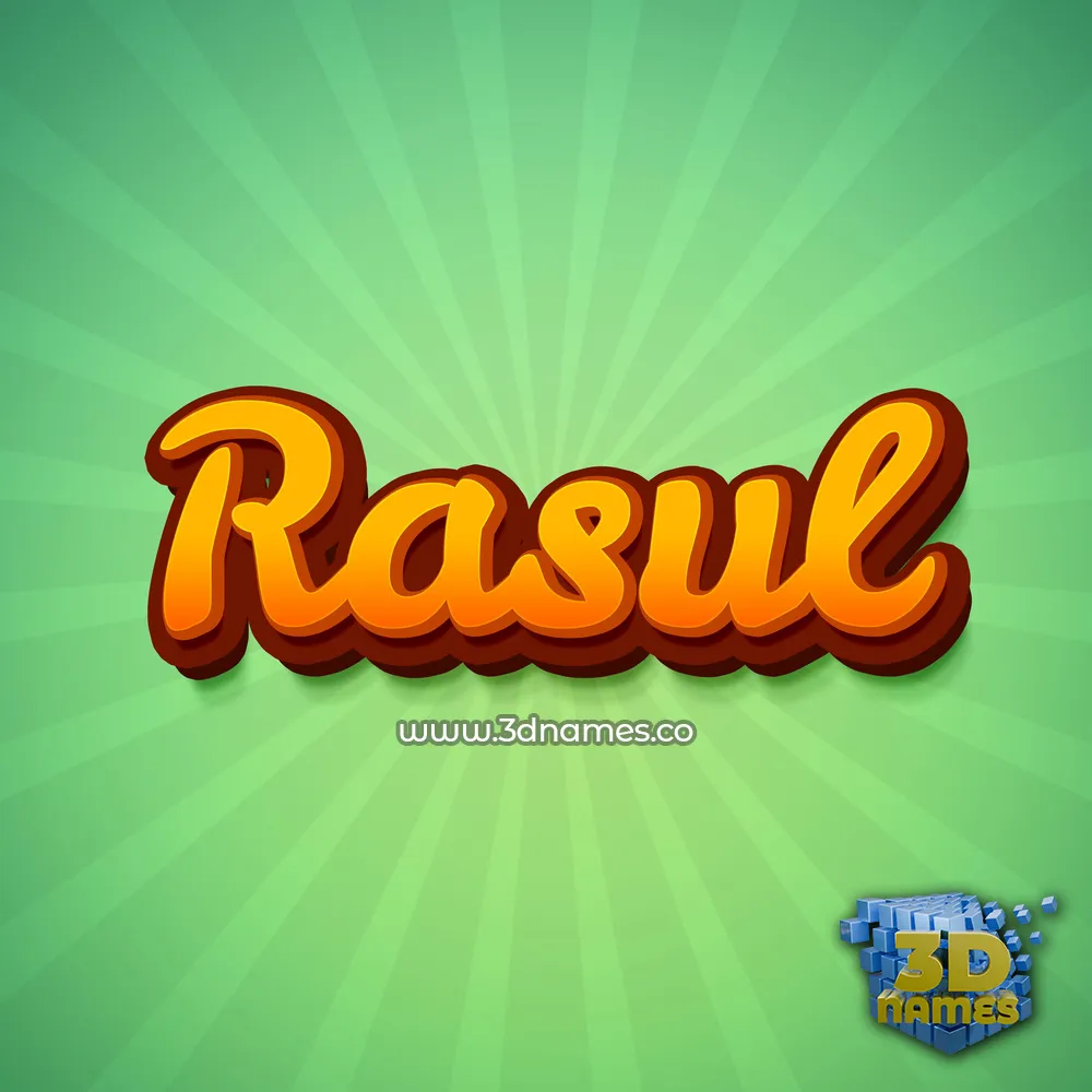 rasul in Green Rays style - 3D name wallpaper