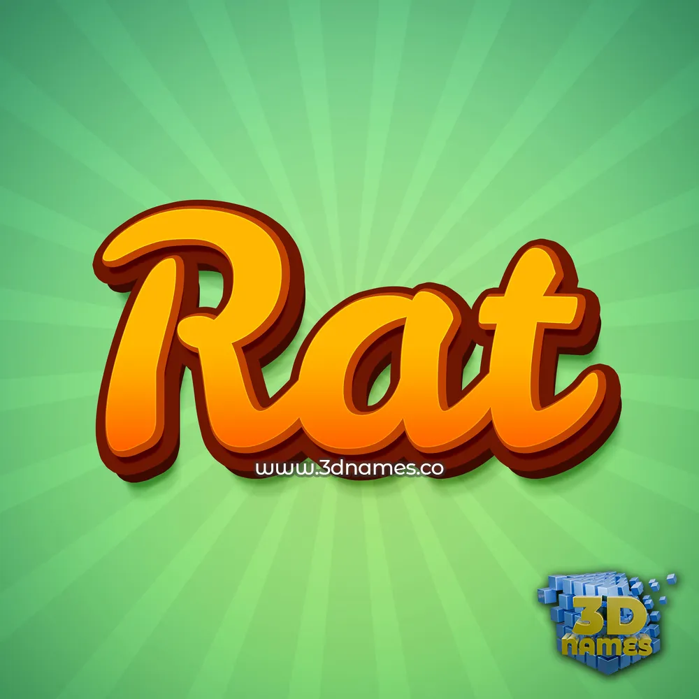rat in Green Rays style - 3D name wallpaper