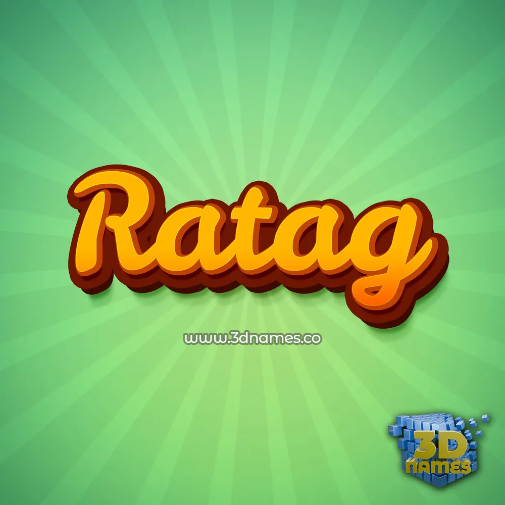 ratag in Green Rays style - 3D name wallpaper
