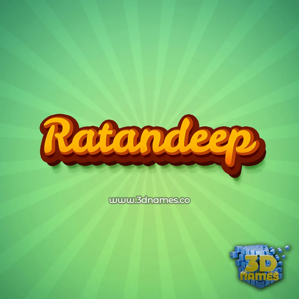 ratandeep in Green Rays style - 3D name wallpaper