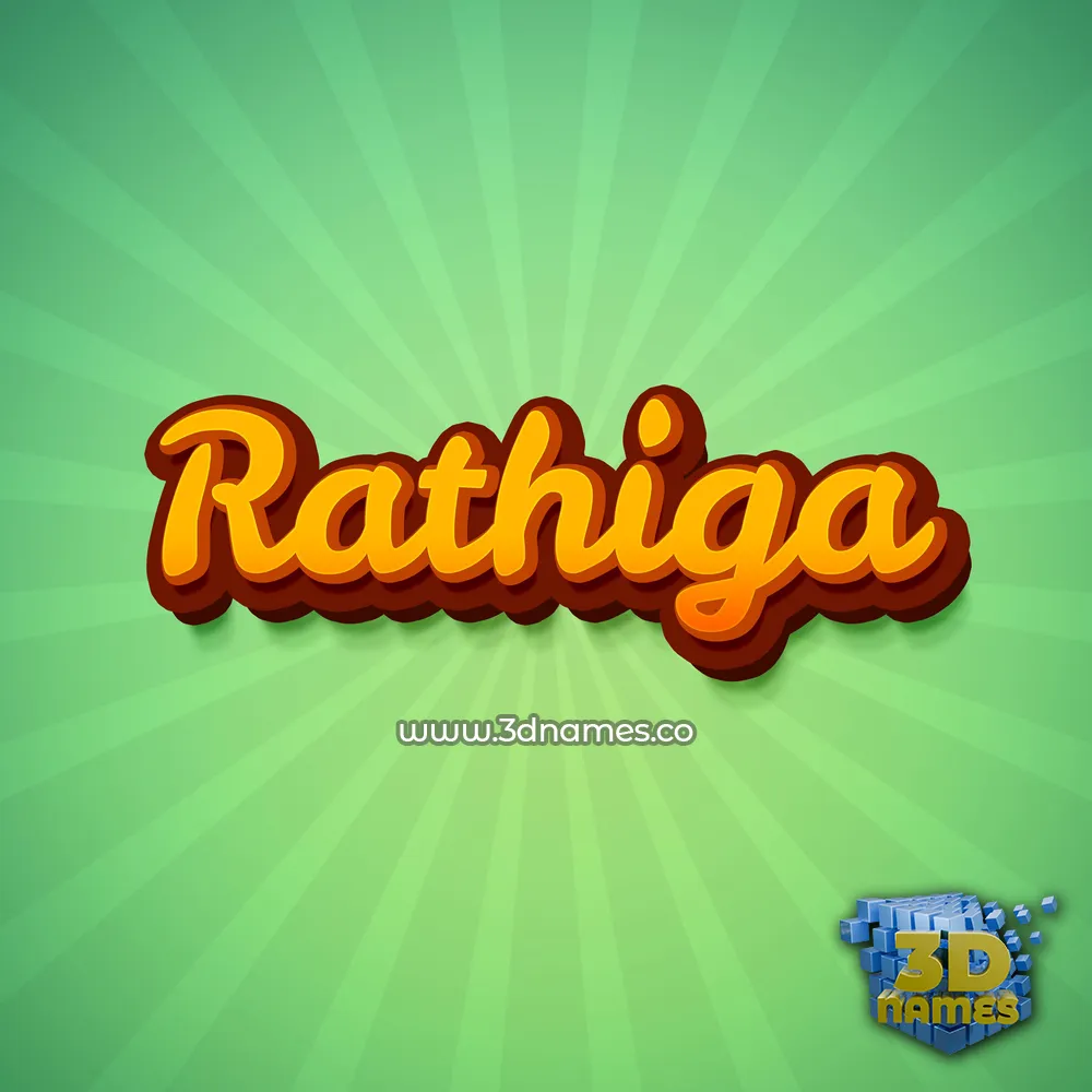 rathiga in Green Rays style - 3D name wallpaper