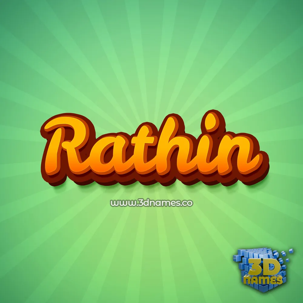rathin in Green Rays style - 3D name wallpaper
