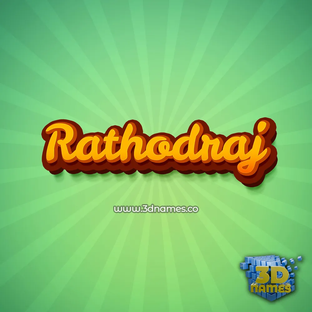 rathodraj in Green Rays style - 3D name wallpaper