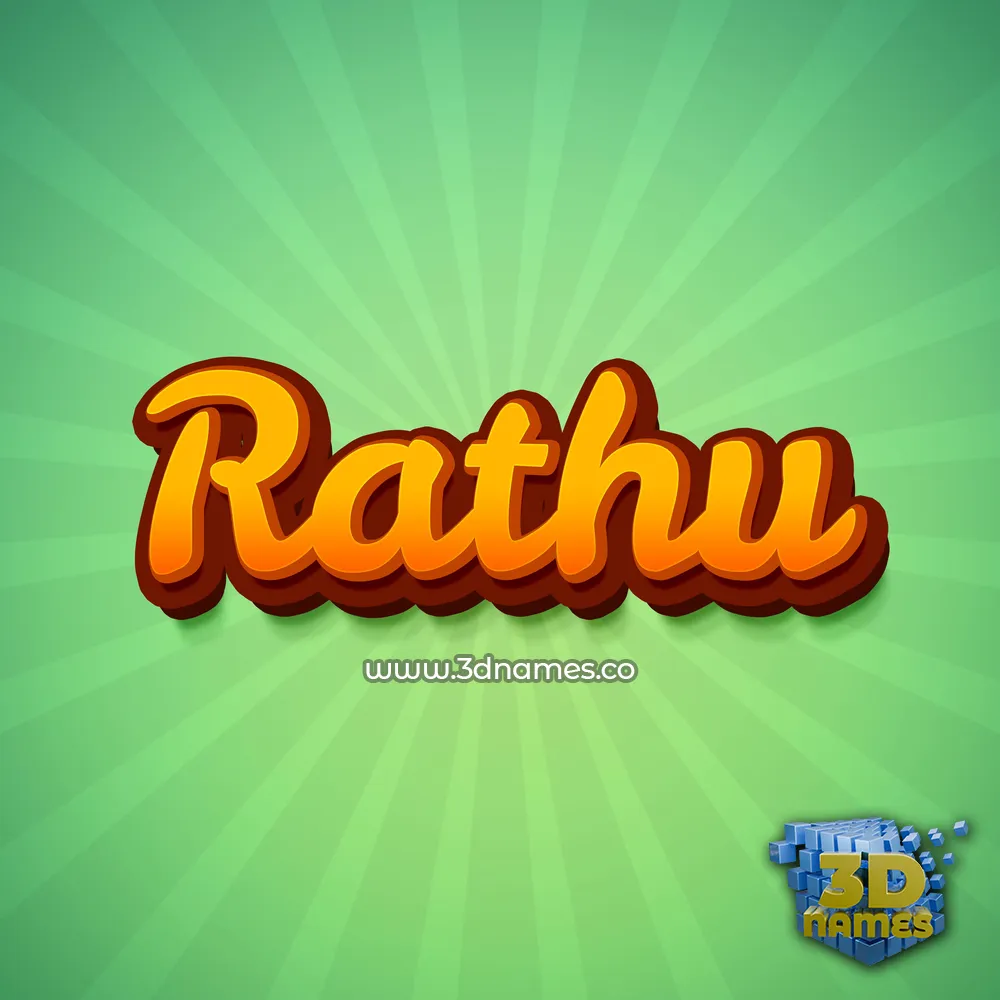 rathu in Green Rays style - 3D name wallpaper