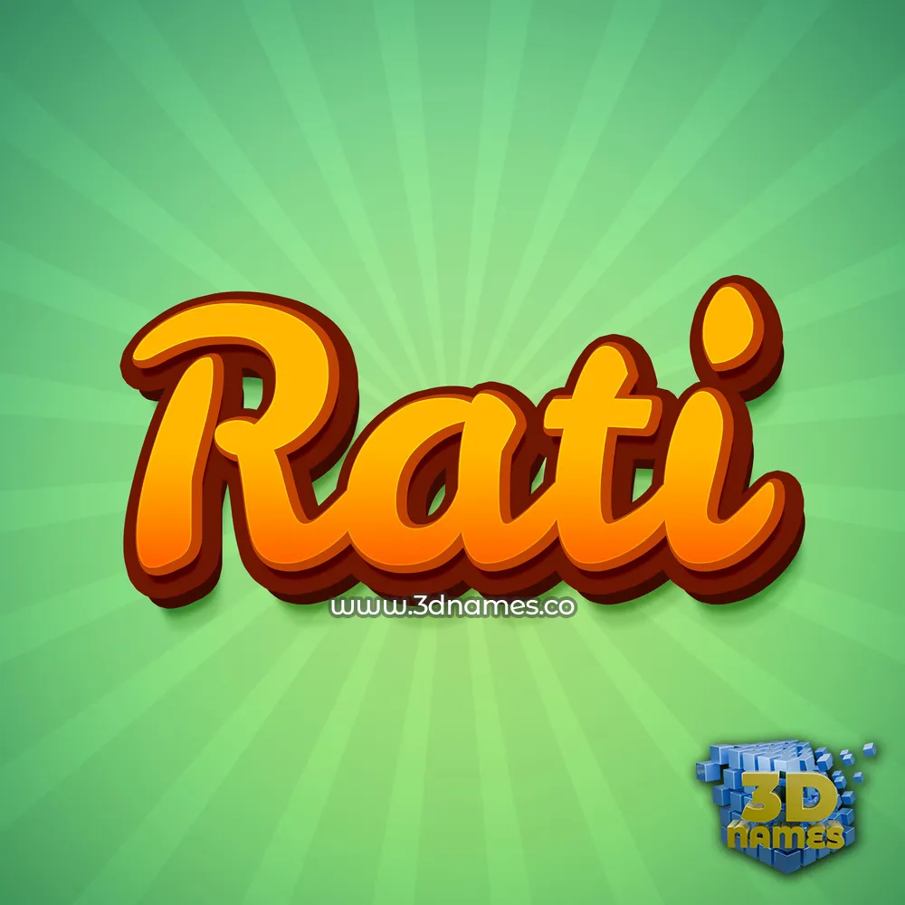 rati in Green Rays style - 3D name wallpaper