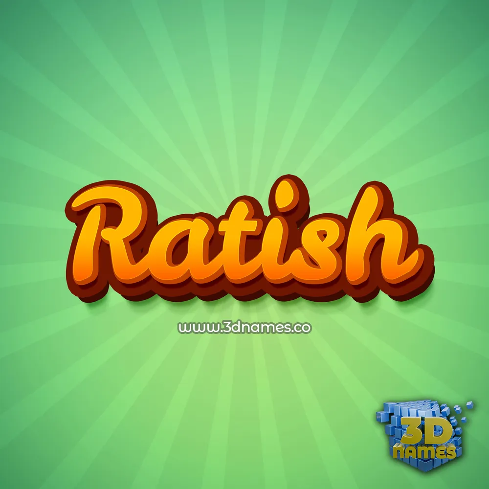 ratish in Green Rays style - 3D name wallpaper