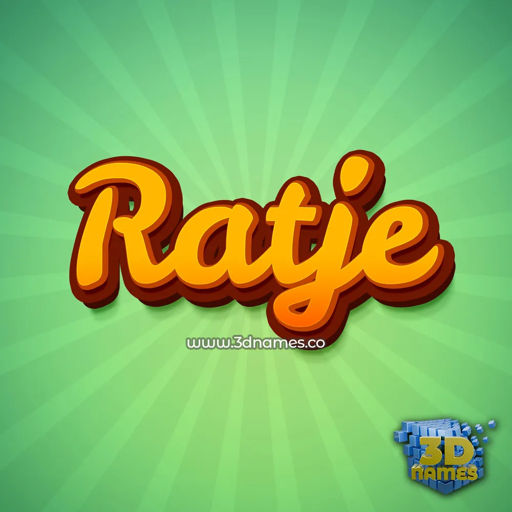ratje in Green Rays style - 3D name wallpaper