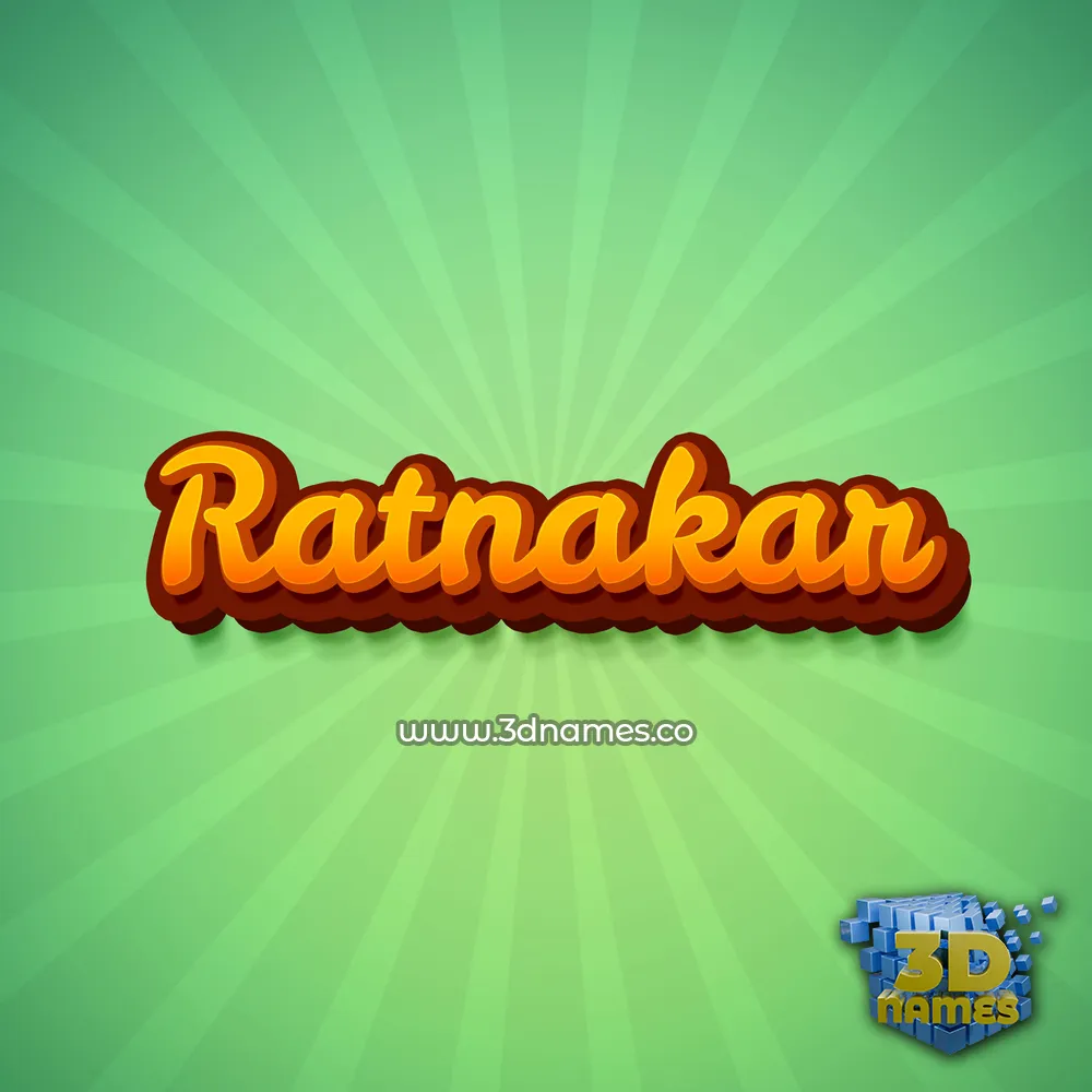 ratnakar in Green Rays style - 3D name wallpaper