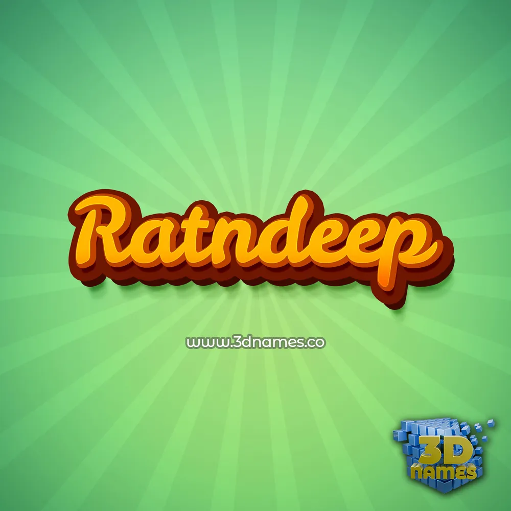 ratndeep in Green Rays style - 3D name wallpaper