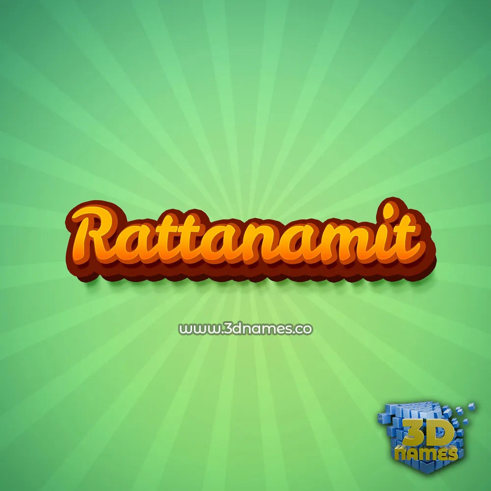 rattanamit in Green Rays style - 3D name wallpaper