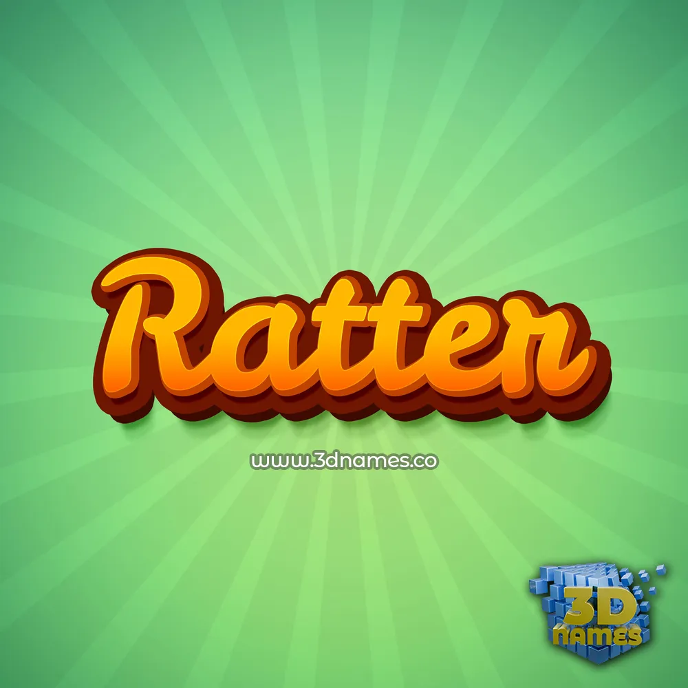 ratter in Green Rays style - 3D name wallpaper