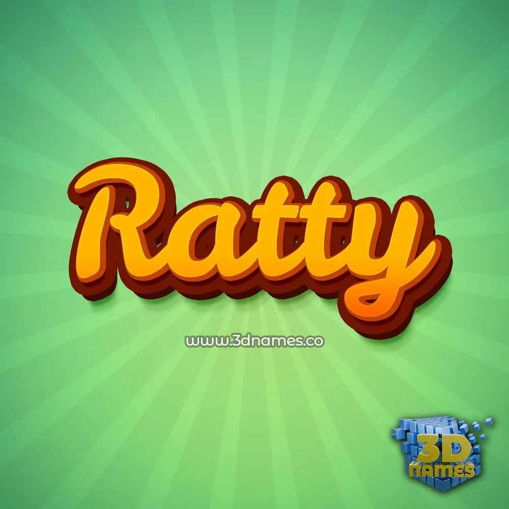 ratty in Green Rays style - 3D name wallpaper