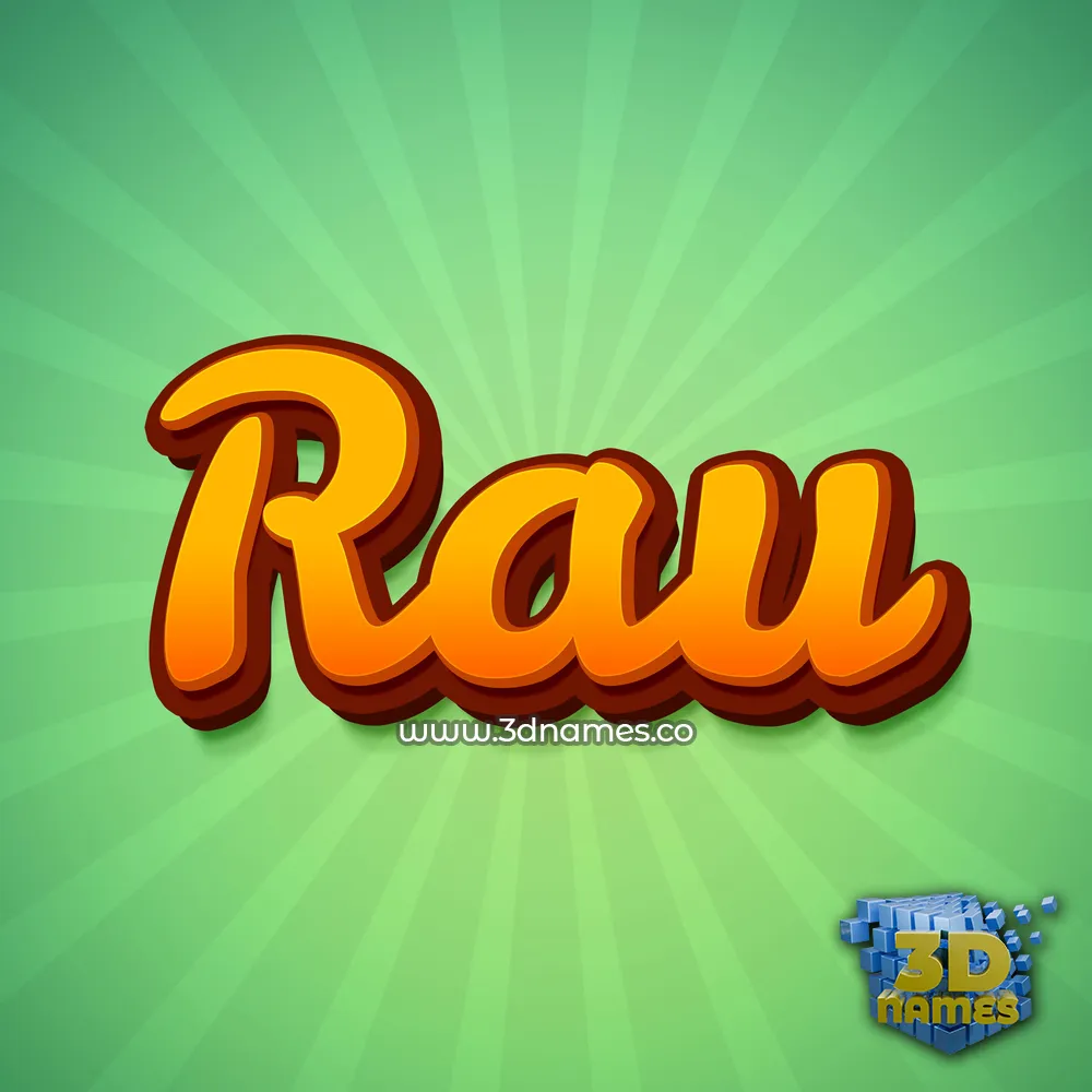 rau in Green Rays style - 3D name wallpaper