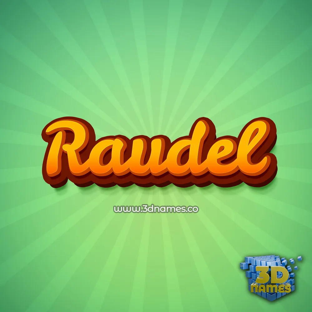 raudel in Green Rays style - 3D name wallpaper