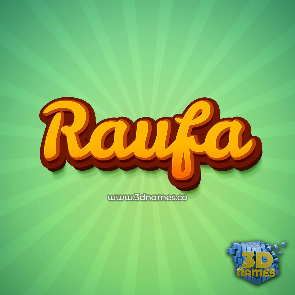 raufa in Green Rays style - 3D name wallpaper