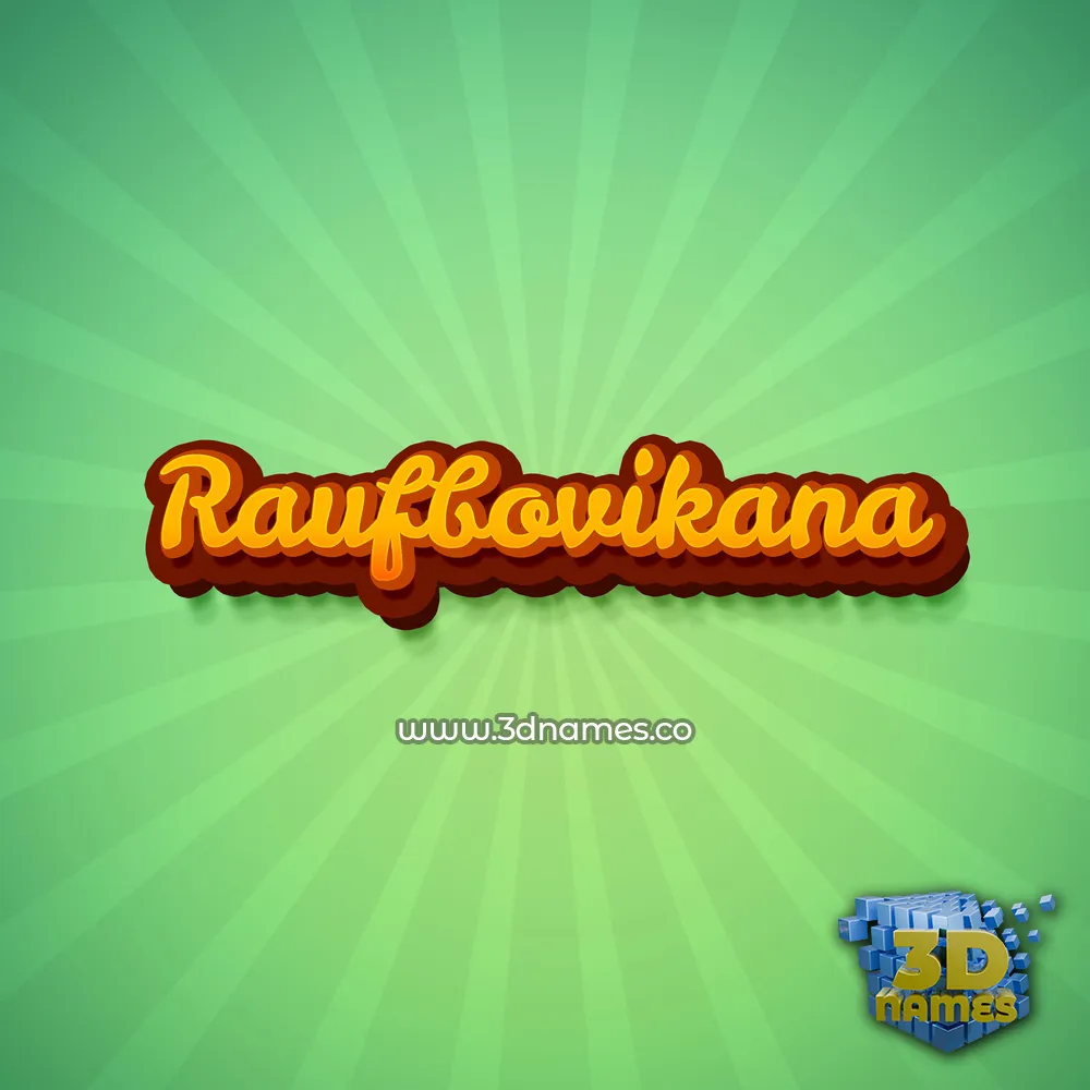 raufbovikana in Green Rays style - 3D name wallpaper