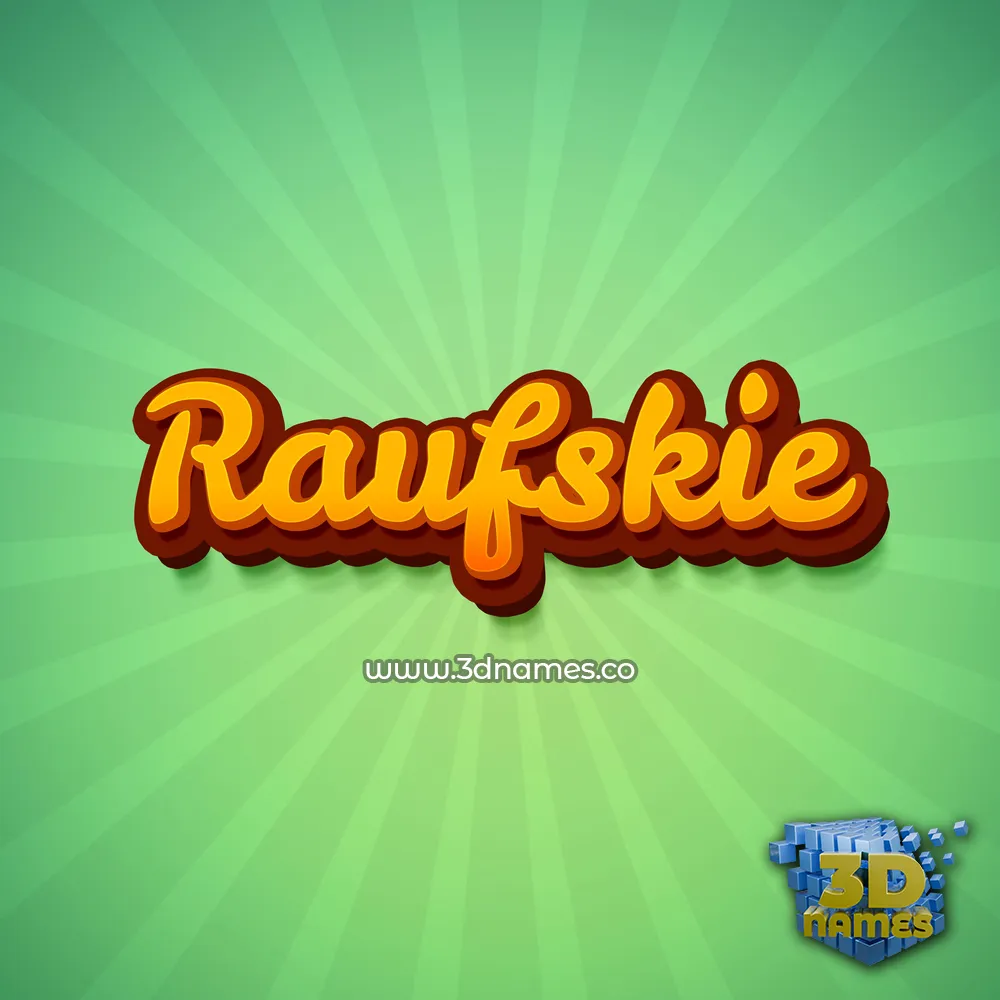 raufskie in Green Rays style - 3D name wallpaper