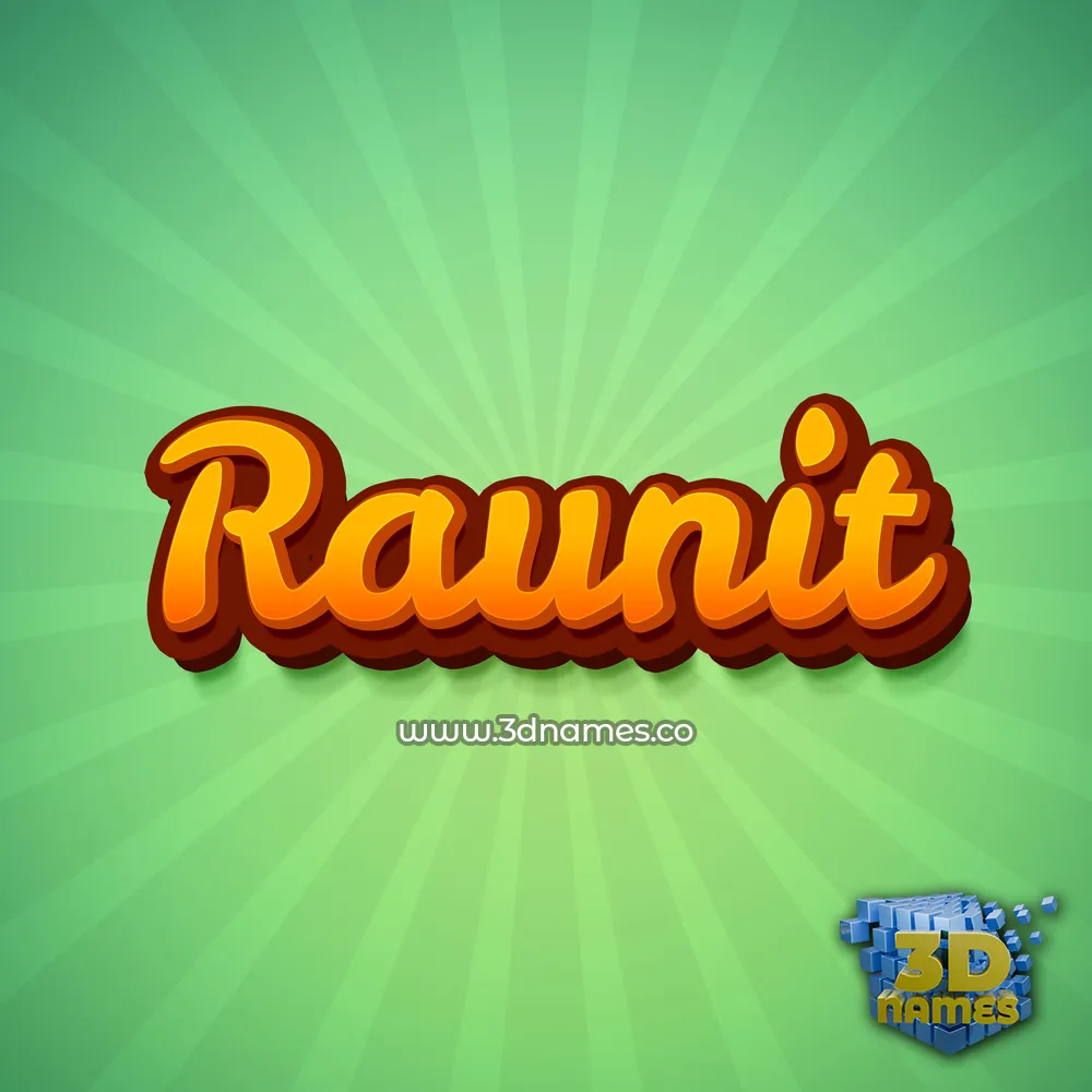 raunit in Green Rays style - 3D name wallpaper
