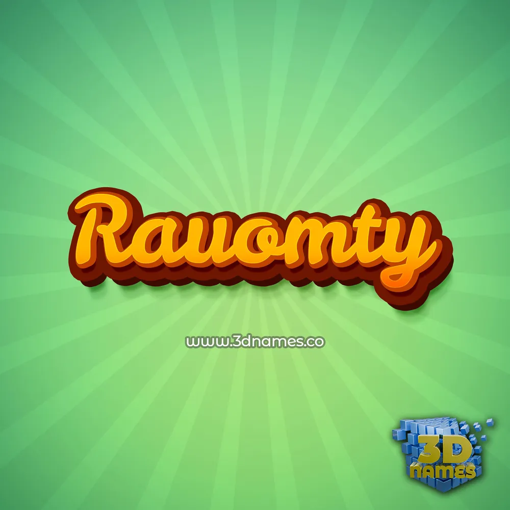 rauomty in Green Rays style - 3D name wallpaper