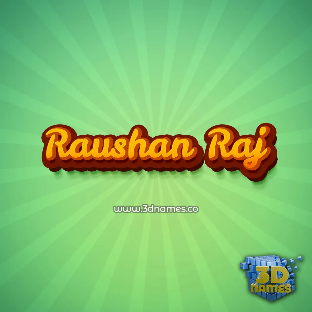 raushan raj in Green Rays style - 3D name wallpaper