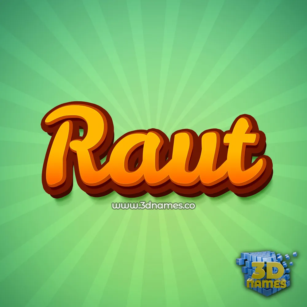 raut in Green Rays style - 3D name wallpaper