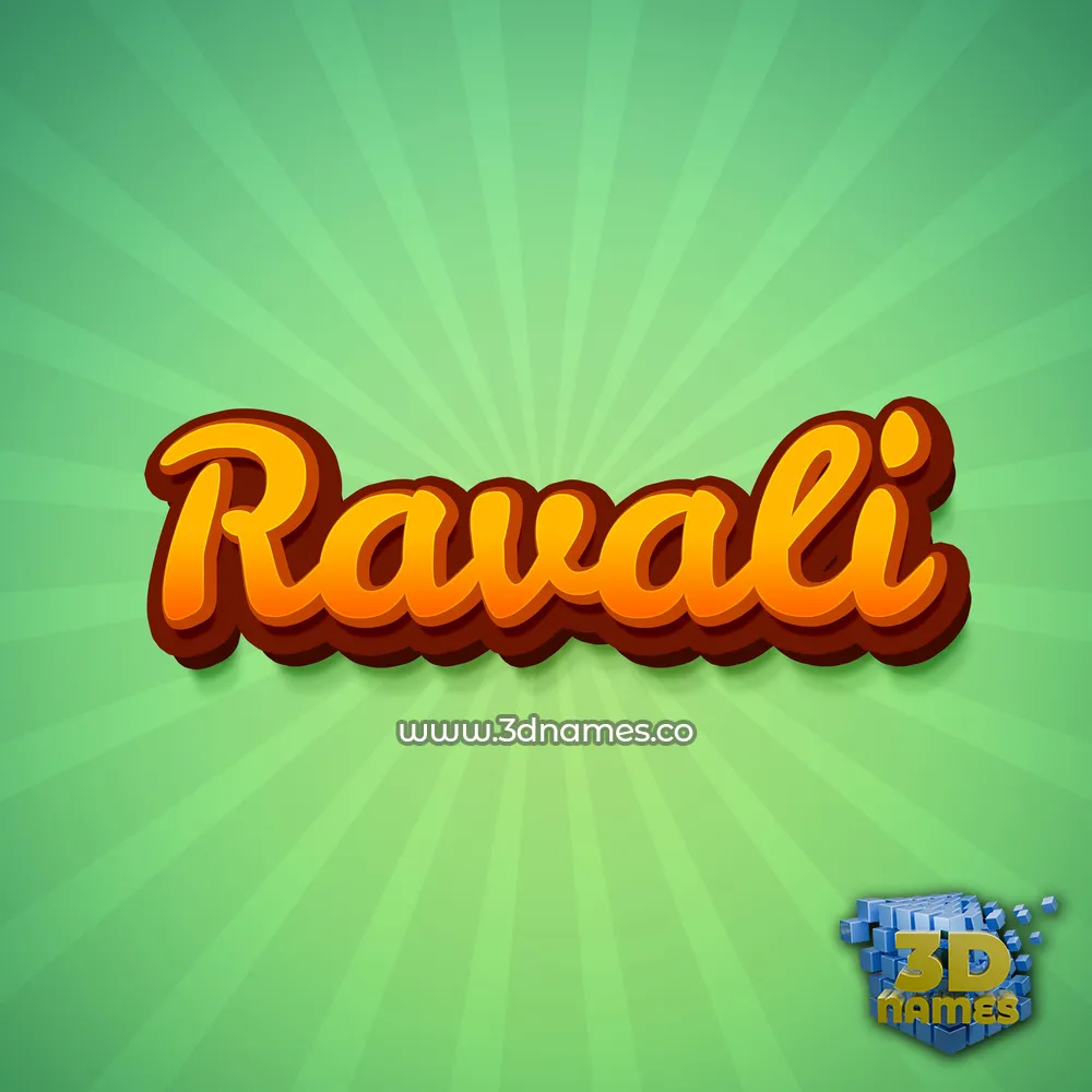 ravali in Green Rays style - 3D name wallpaper