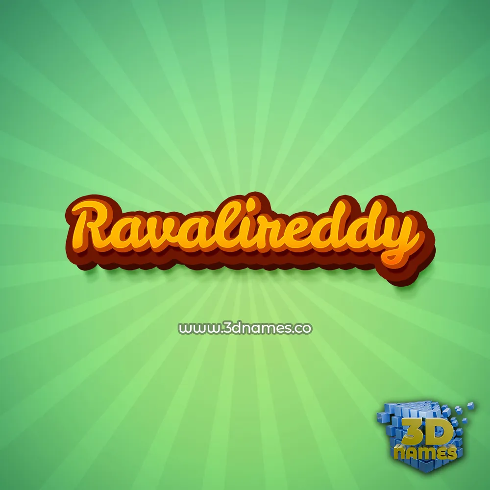 ravalireddy in Green Rays style - 3D name wallpaper