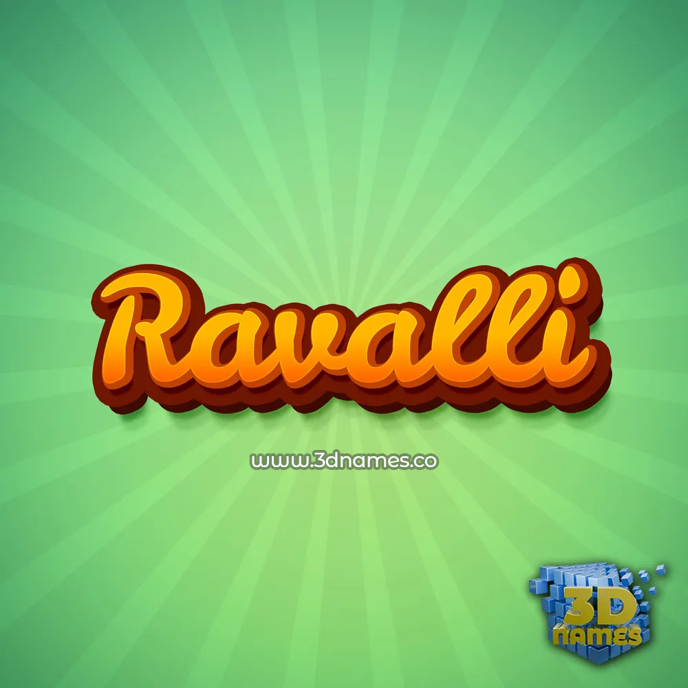 ravalli in Green Rays style - 3D name wallpaper