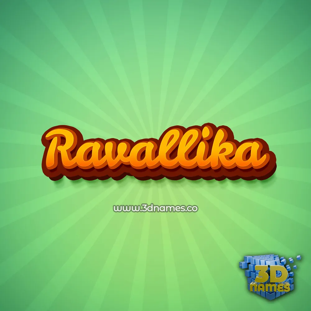 ravallika in Green Rays style - 3D name wallpaper