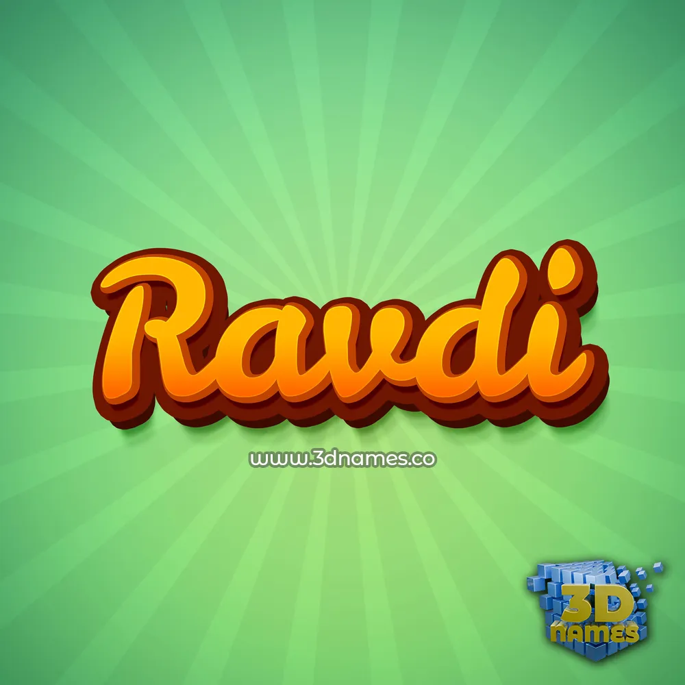 ravdi in Green Rays style - 3D name wallpaper