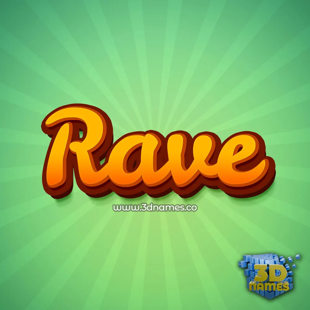 rave in Green Rays style - 3D name wallpaper