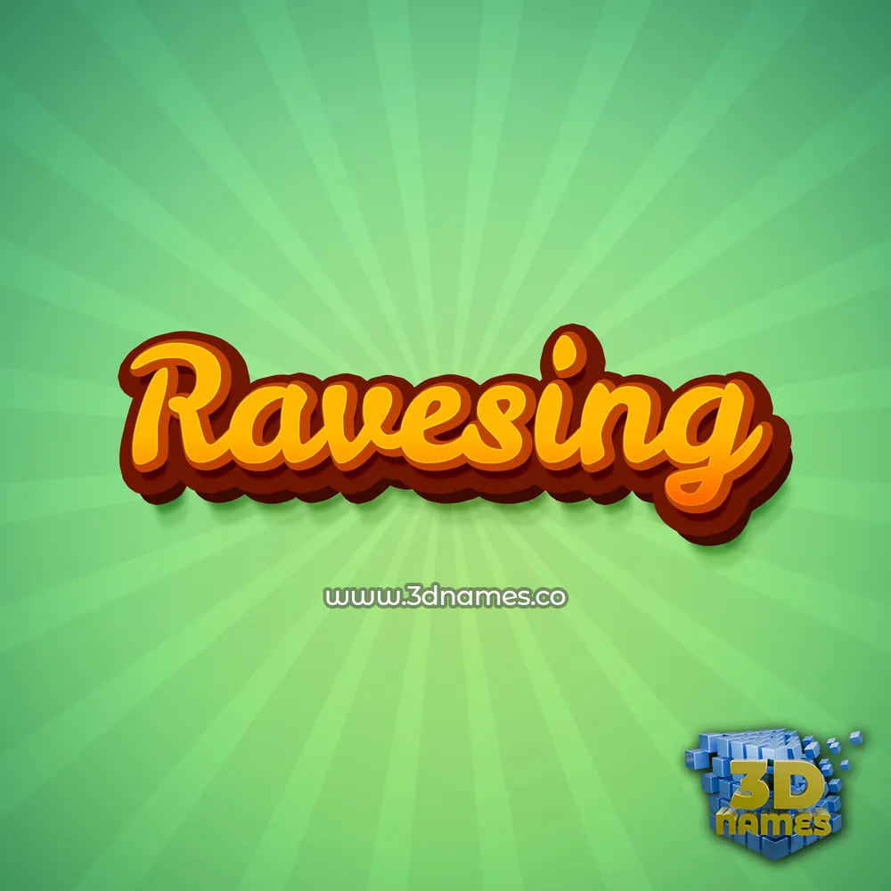 ravesing in Green Rays style - 3D name wallpaper