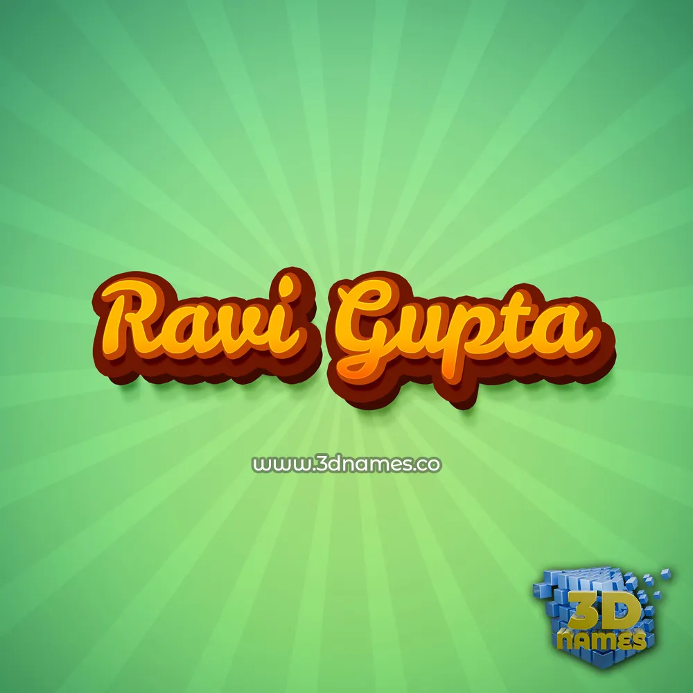 ravi gupta in Green Rays style - 3D name wallpaper