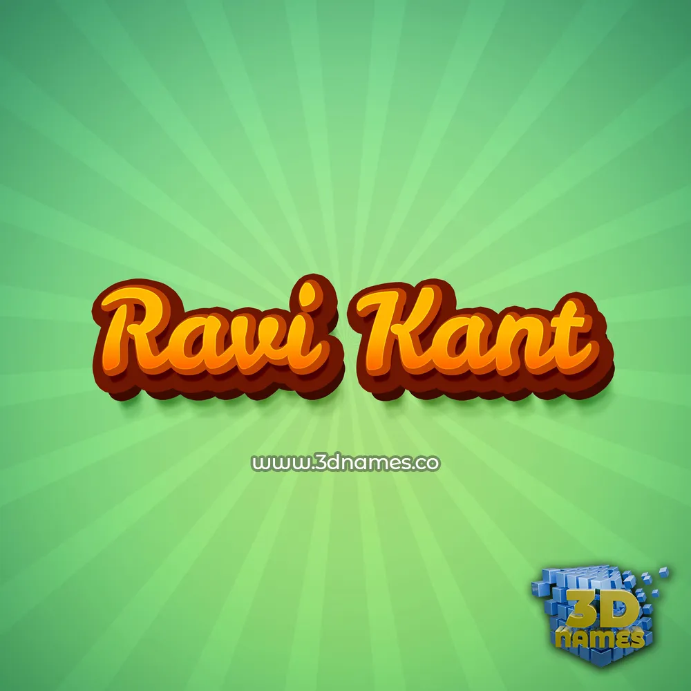 ravi kant in Green Rays style - 3D name wallpaper