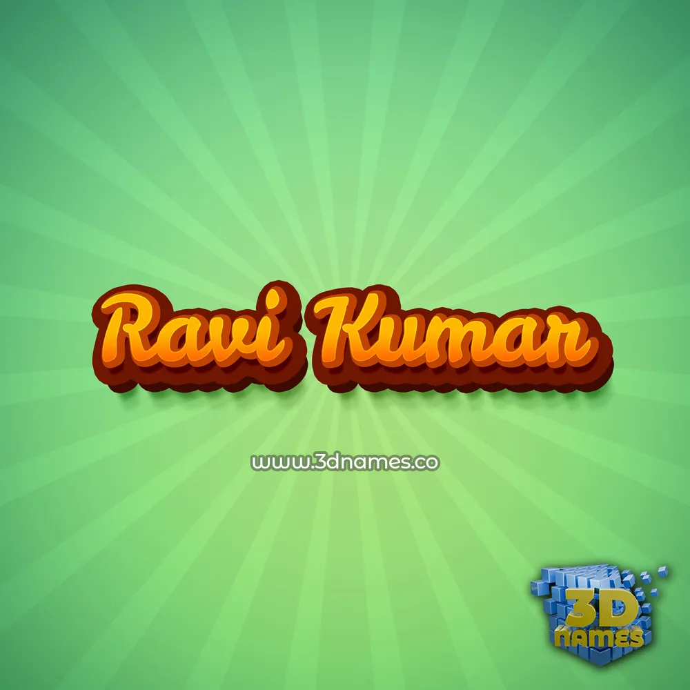 ravi kumar in Green Rays style - 3D name wallpaper