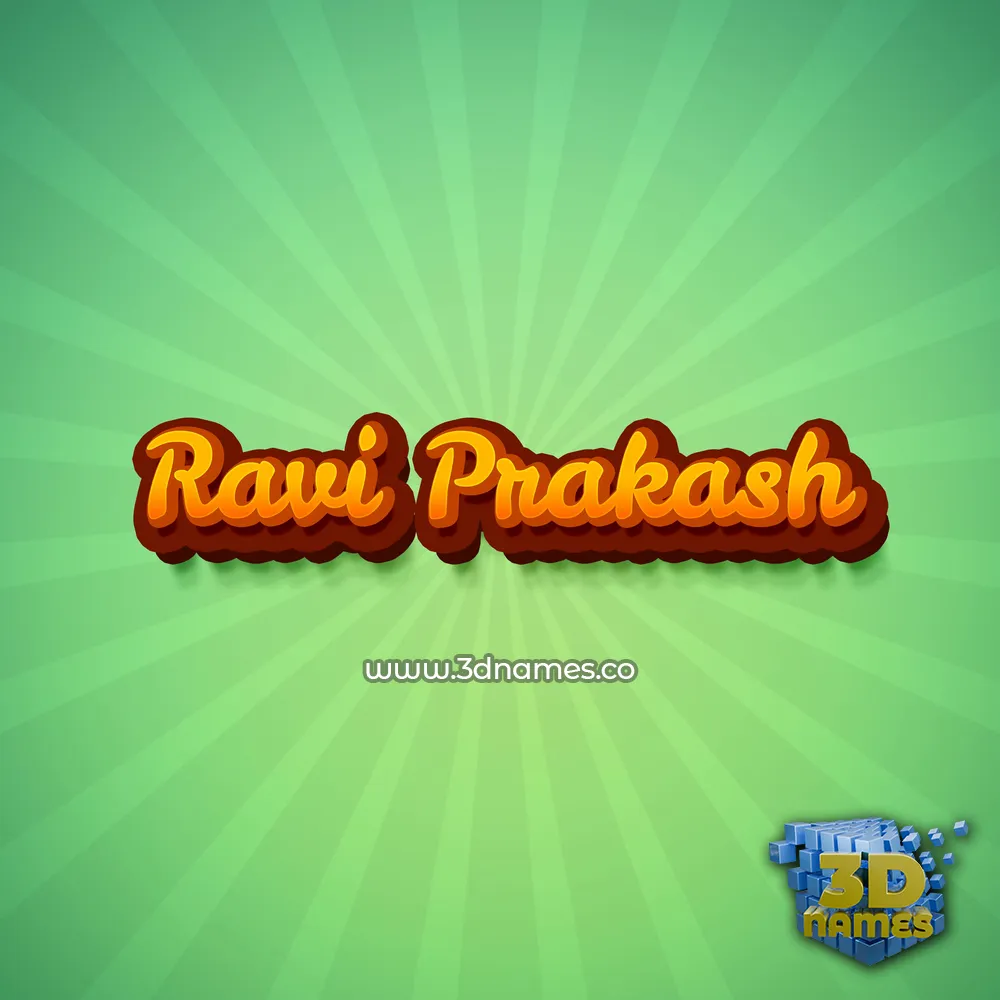 ravi prakash in Green Rays style - 3D name wallpaper