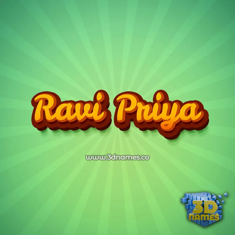 ravi priya in Green Rays style - 3D name wallpaper