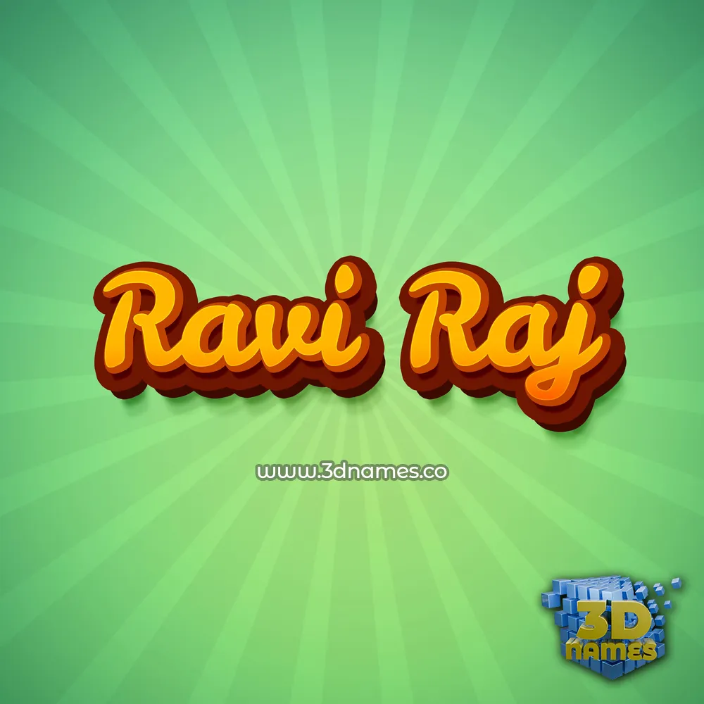 ravi raj in Green Rays style - 3D name wallpaper