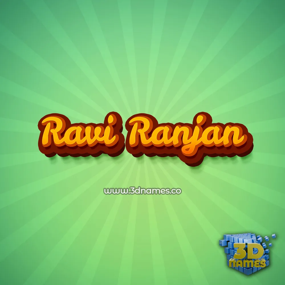ravi ranjan in Green Rays style - 3D name wallpaper