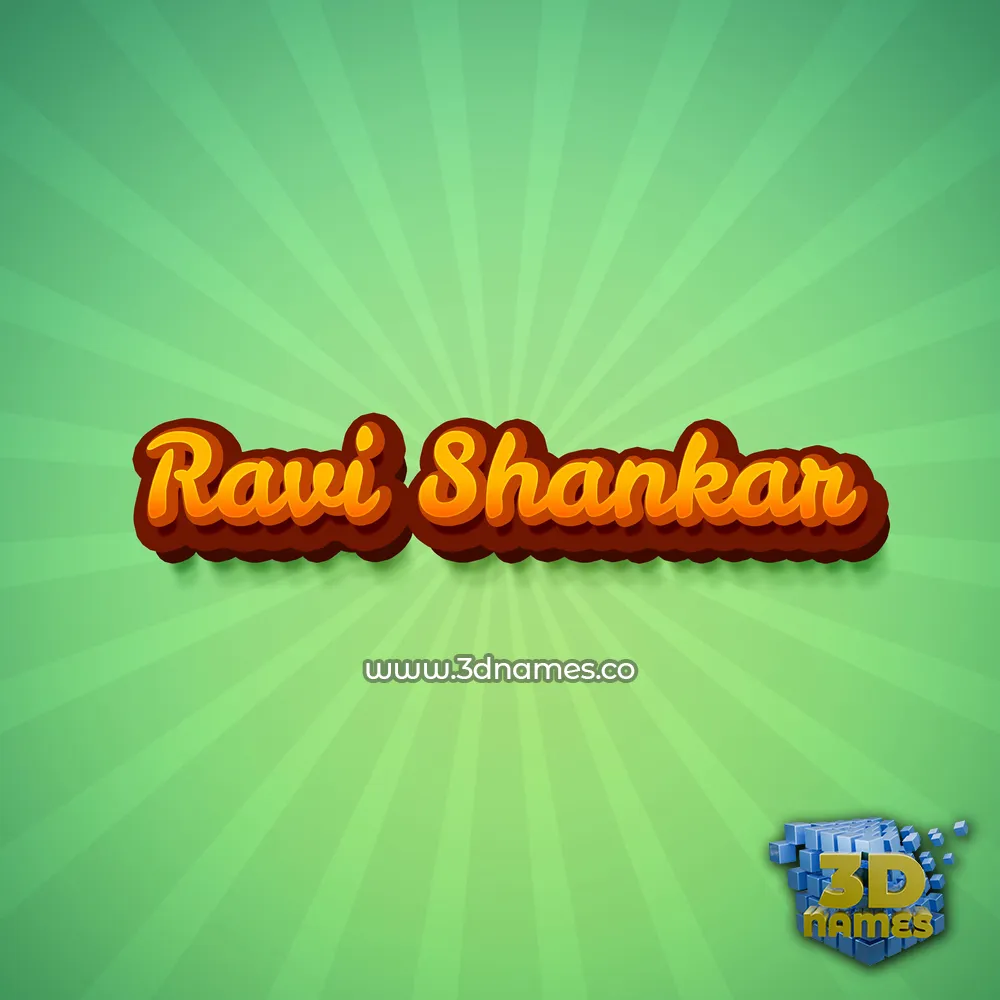 ravi shankar in Green Rays style - 3D name wallpaper