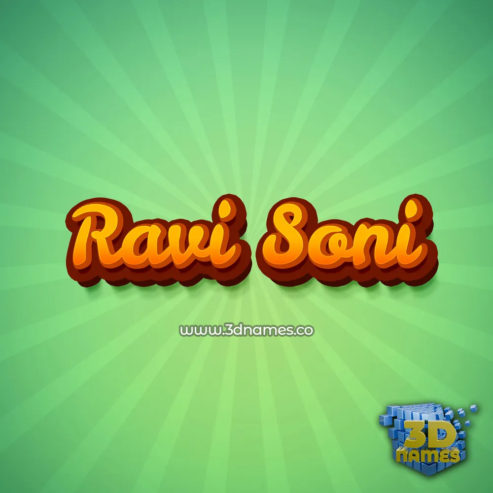 ravi soni in Green Rays style - 3D name wallpaper