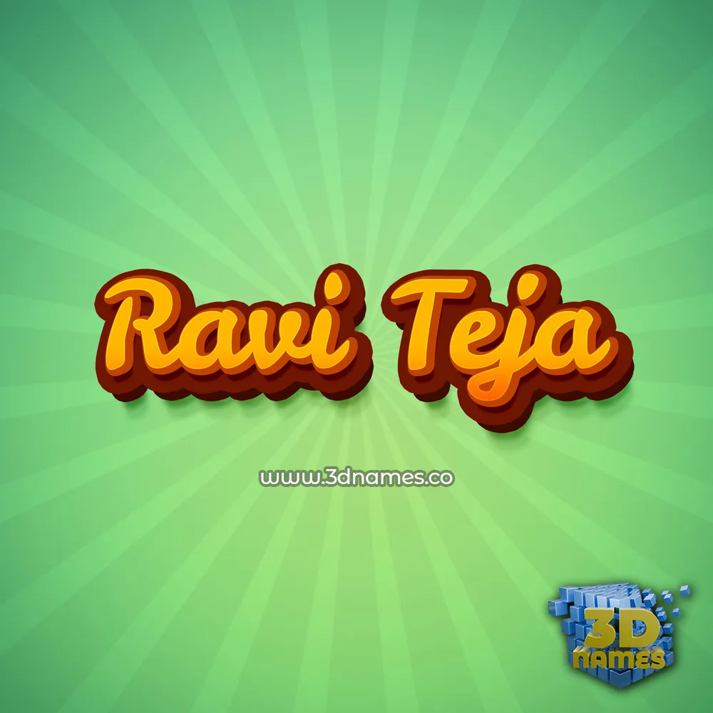 ravi teja in Green Rays style - 3D name wallpaper